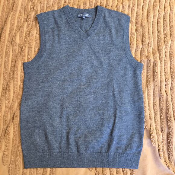 Hart Schaffner Marx Men Prep Academia Gray Extra Fine Merino Wool Sweater Vest M - Picture 8 of 10